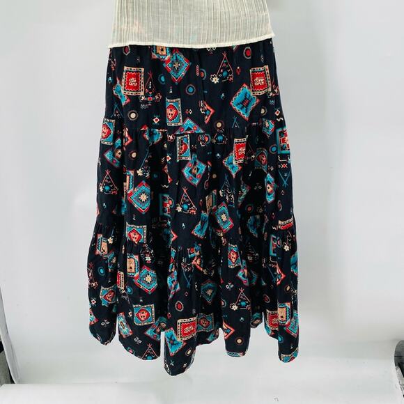 Vintage western black tiered midi skirt - Picture 3 of 4